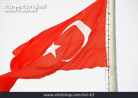 
                Nationalflagge, Türkei, Mondstern                   