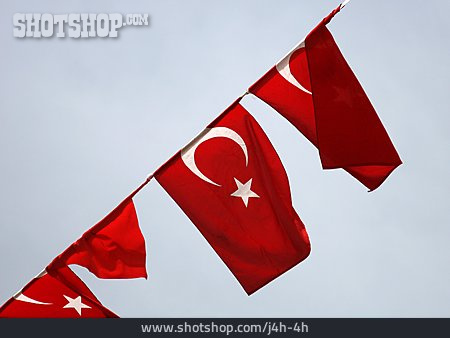 
                Flagge, Türkei, Girlande, Mondstern                   
