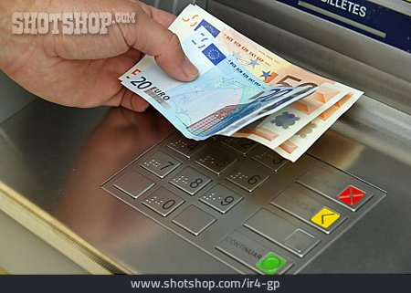 
                Geldscheine, Geldautomat, Geldausgabe                   