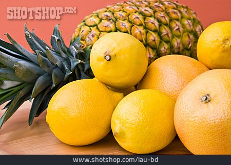 
                Obst, Südfrucht, Ananas, Grapefruit, Zitrone                   