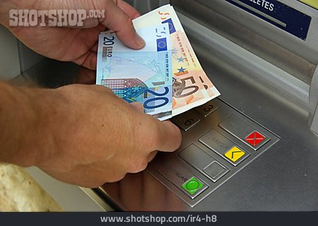 
                Geldscheine, Geldautomat, Geldausgabe                   