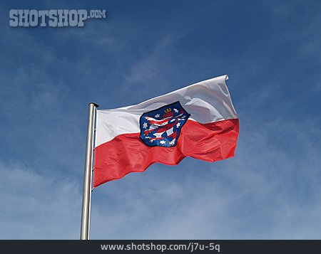 
                Thüringen, Bundesland, Landesflagge                   