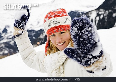 
                Woman, Winterly, Snowball Fight, Snowball                   