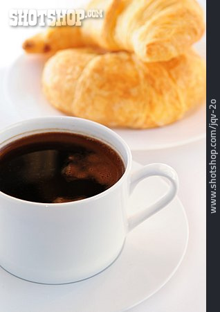 
                Kaffee, Croissant, Frühstück, Französisches Frühstück                   