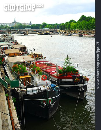 
                Seine, Paris, Hausboot                   