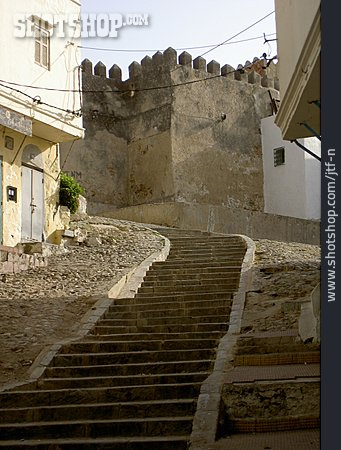 
                Mauer, Steintreppe, Steil, Marokko                   