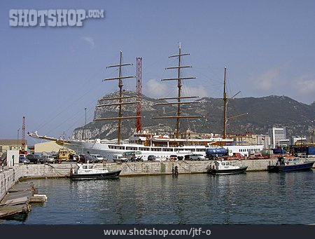 
                Hafen, Segelschiff, Gibraltar                   