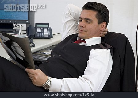 
                Relaxation & Recreation, Reading, Workplace, Businessman                   