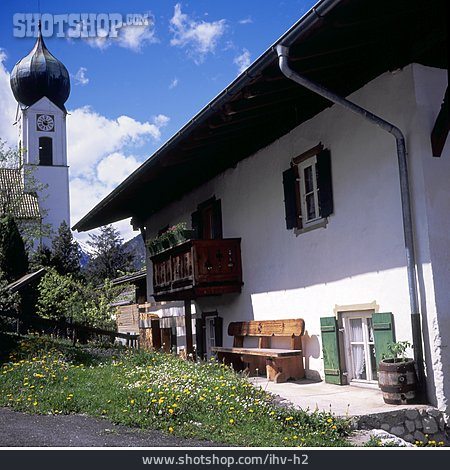 
                Kirche, Kirchturm, Bayern, Grainau                   