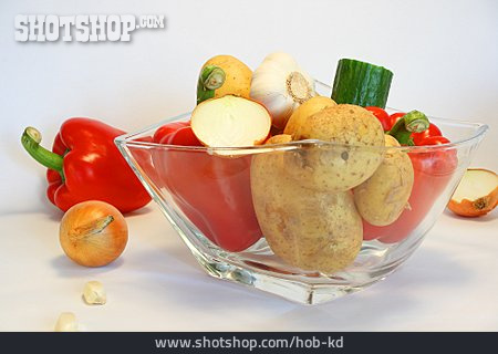 
                Gemüse, Glasschale                   