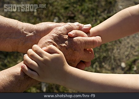 
                Großmutter, Enkel, Halten, Hand                   