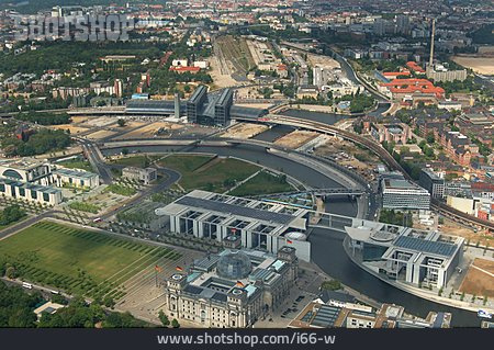 
                Luftaufnahme, Berlin, Spreebogen, Regierungsviertel                   