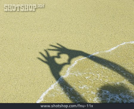 
                Hand Sign, Heart, Love Message, Shadow                   