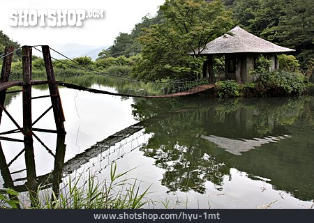 
                Hängebrücke, Asiatisch, Pavillon                   