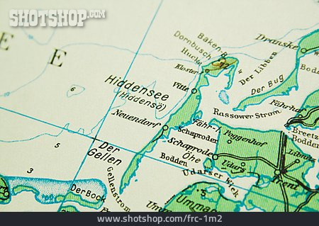 
                Landkarte, Insel, Hiddensee                   