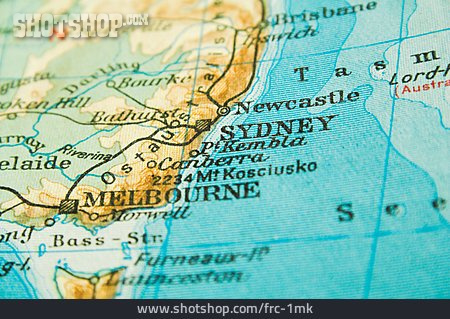 
                Landkarte, Australien, Sydney, Melbourne                   