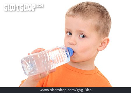 
                Junge, Trinken, Durst, Wasserflasche                   