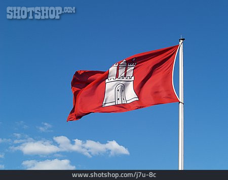 
                Flagge, Hamburg, Stadtwappen, Landesfahne                   