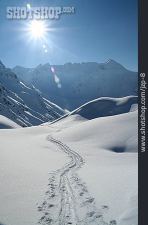 
                Winterlandschaft, Alpen, Loipe                   