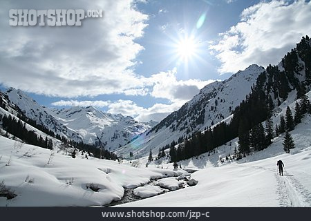 
                Winterlandschaft, Alpen, Loipe, Silvretta                   