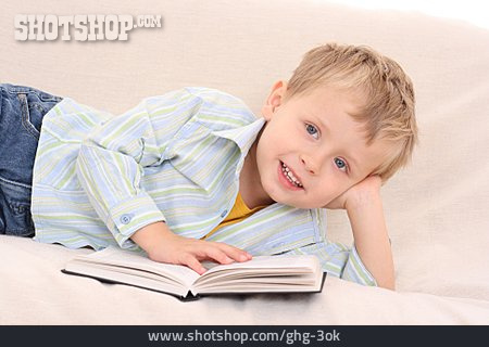 
                Junge, Buch, Lesen                   