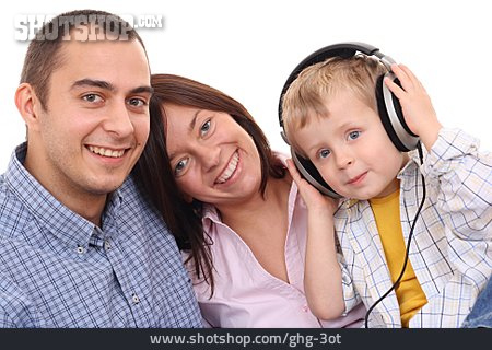 
                Junge, Musik, Kopfhörer, Familie                   