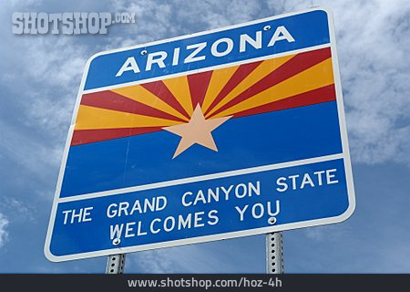
                Verkehrsschild, Usa, Arizona, Grand Canyon State                   