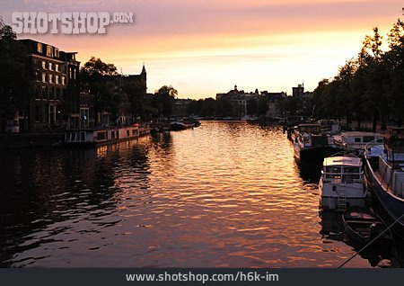 
                Gracht, Hausboot, Amsterdam                   