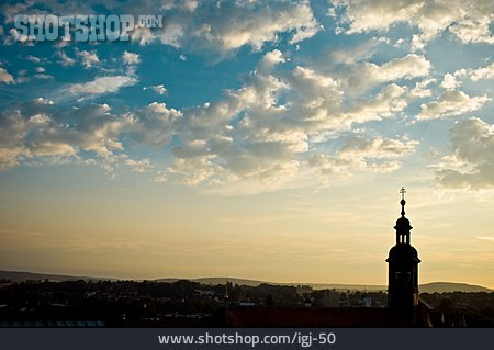 
                Silhouette, Kirchturm, Kirchturmspitze                   