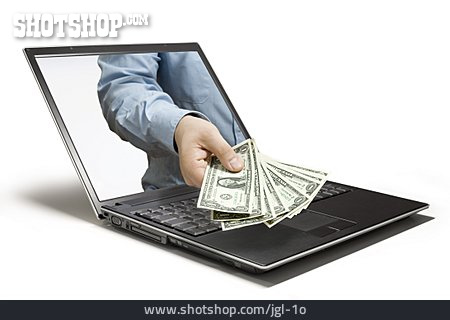 
                Geld & Finanzen, Laptop, Dollar, Internetbanking                   