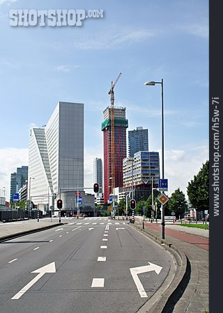
                Hochhaus, Straße, Niederlande, Rotterdam                   