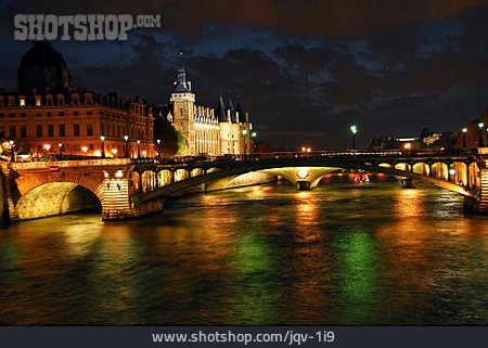 
                Seine, Paris, Seinebrücke, Pont Notre Dame                   