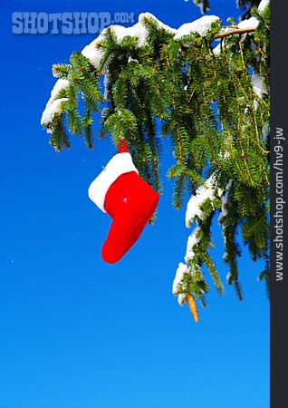 
                Nikolaus, Tannenzweig, Weihnachtsdekoration, Nikolausstiefel                   