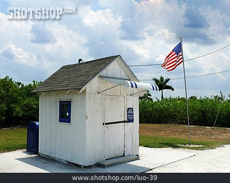 
                Usa, Holzhütte, Florida, Postamt                   