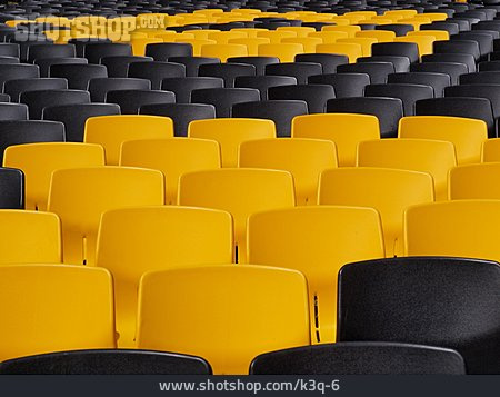 
                Stuhlreihe, Sitz, Schwarz-gelb                   