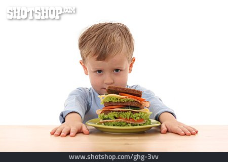 
                Junge, Appetit, Sandwich                   