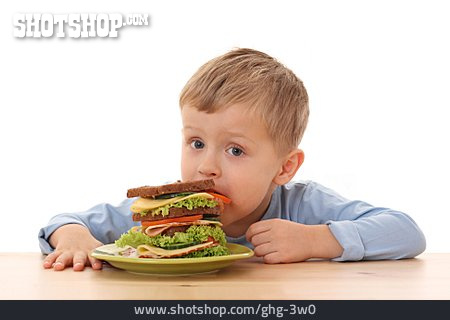 
                Junge, Appetit, Sandwich                   
