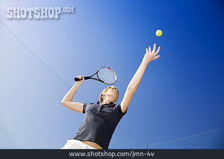 
                Tennis, Aufschlag, Tennisspielerin                   