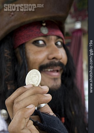
                Pirat, Geldstück, Goldstück                   