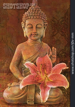 
                Meditation, Buddha, Lilienblüte                   