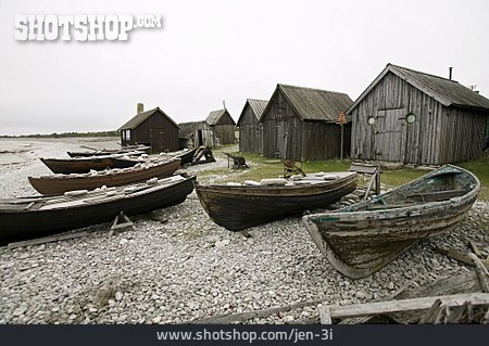 
                Hafen, Fischerboot, Fischerhütte                   