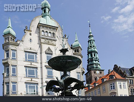 
                Marktplatz, Kopenhagen, Storchenbrunnen                   