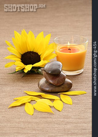 
                Wellness & Relax, Sonnenblume, Balance, Steinstapel                   