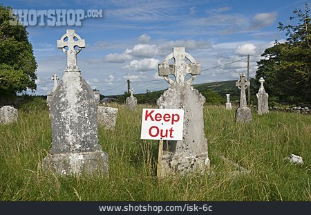 
                Friedhof, Grabkreuz, Keep Out                   