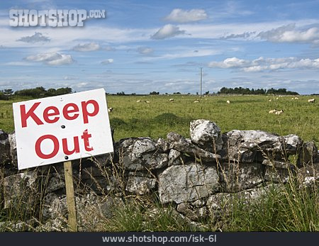 
                Warnschild, Schafweide, Keep Out                   