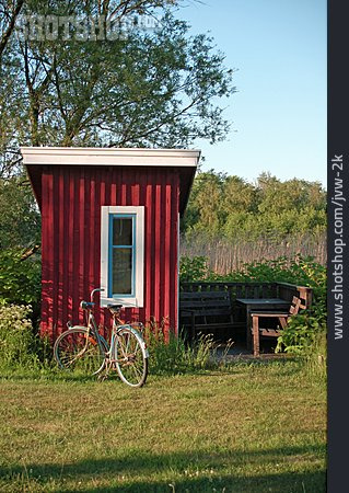 
                Fahrrad, Holzhaus, Schweden, Sommerhaus                   