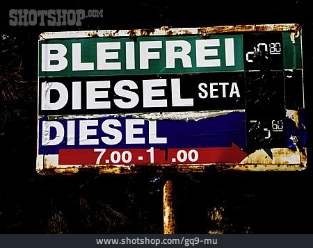 
                Diesel, Preistafel, Benzinpreis, Bleifrei                   