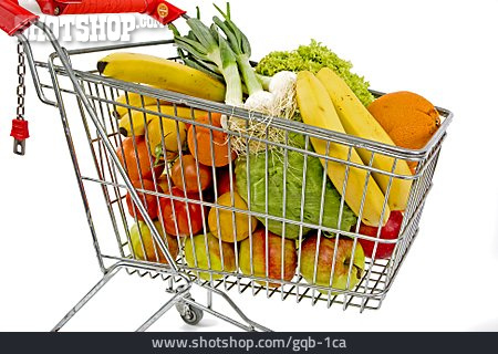 
                Obst, Gemüse, Einkaufswagen                   