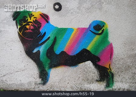 
                Hund, Streetart, Stencil                   
