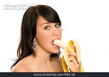 
                Gesunde Ernährung, Banane, Abbeißen                   